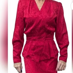 Argenti Red Silk Vintage Blouse